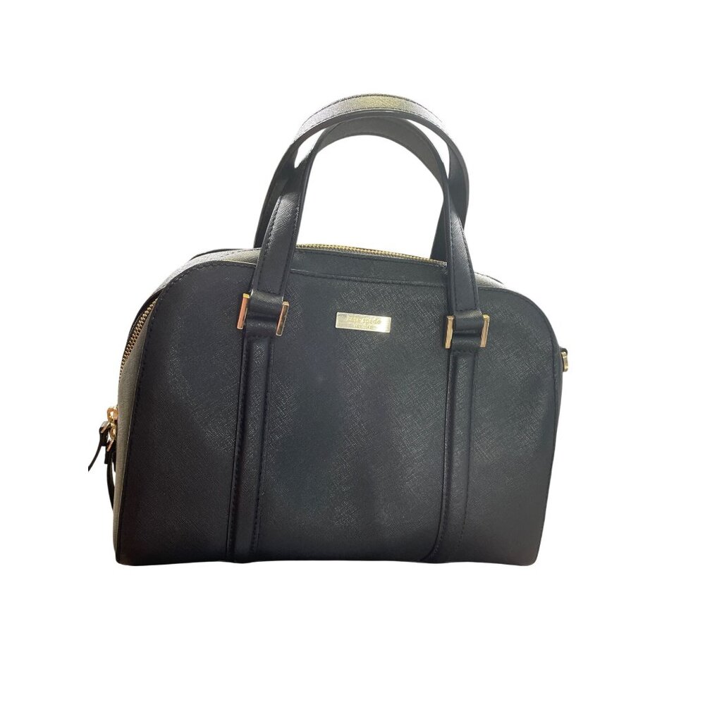 Kate Spade Womens Black Leather Satchel Handbag Medium Size SKU 8673